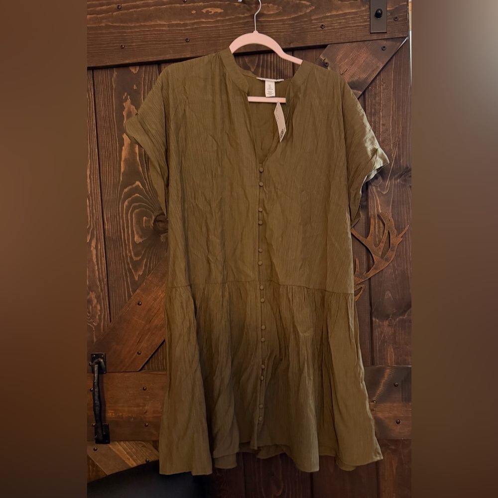 H&M Khaki Green Dress